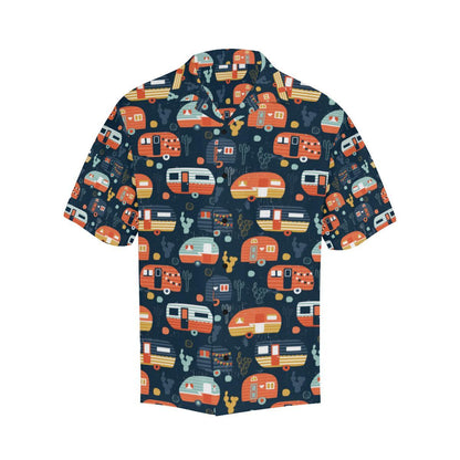 Camper Caravan Print Pattern Men Aloha Hawaiian Shirt