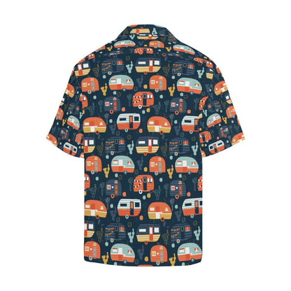 Camper Caravan Print Pattern Men Aloha Hawaiian Shirt