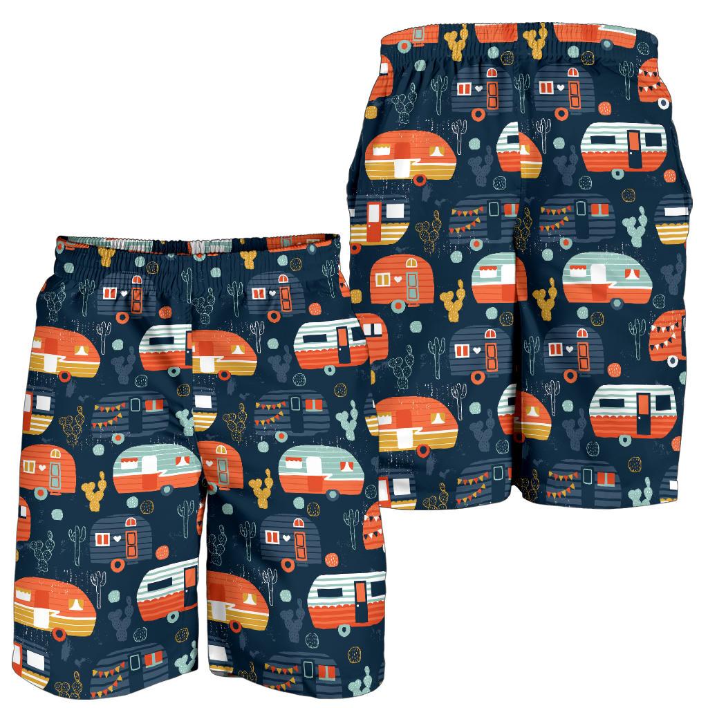 Camper Caravan Print Pattern Mens Shorts-JTAMIGO.COM