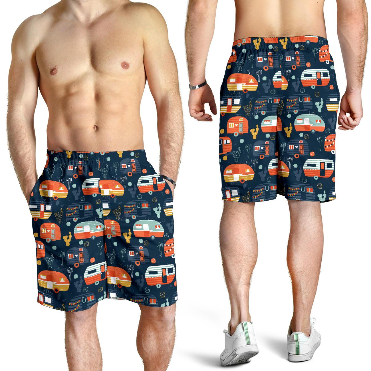 Camper Caravan Print Pattern Mens Shorts-JTAMIGO.COM