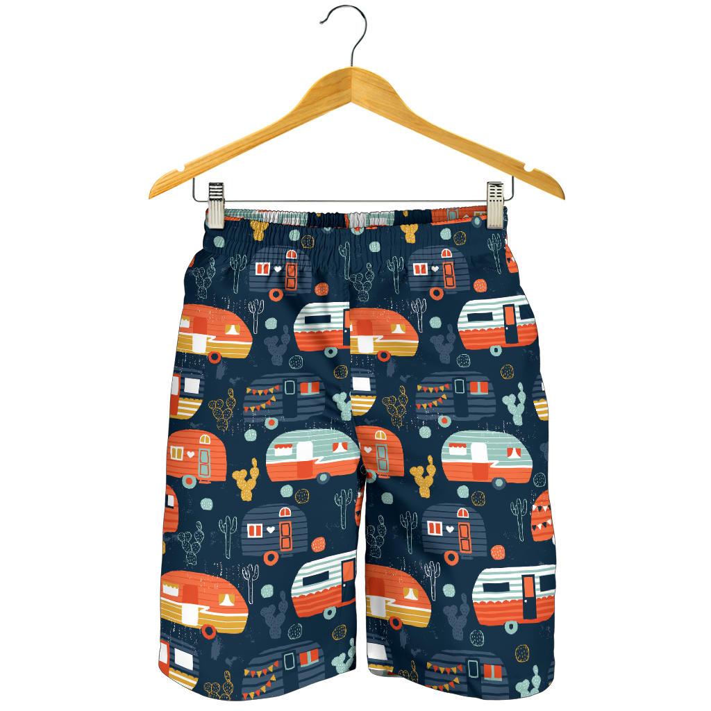 Camper Caravan Print Pattern Mens Shorts-JTAMIGO.COM
