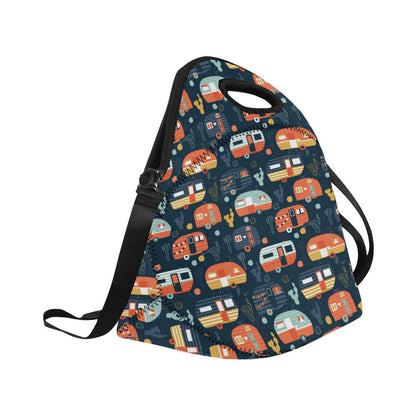 Camper Caravan Print Pattern Neoprene Lunch Bag (Model 1669)(Large)-JTAMIGO.COM