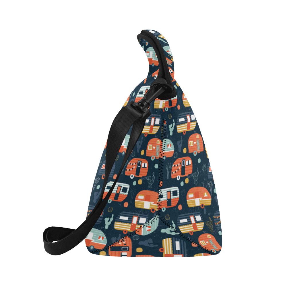 Camper Caravan Print Pattern Neoprene Lunch Bag (Model 1669)(Large)-JTAMIGO.COM
