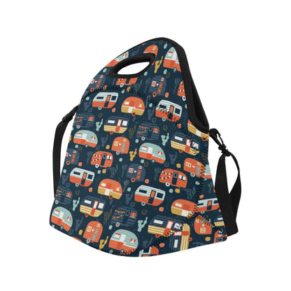 Camper Caravan Print Pattern Neoprene Lunch Bag (Model 1669)(Large)-JTAMIGO.COM