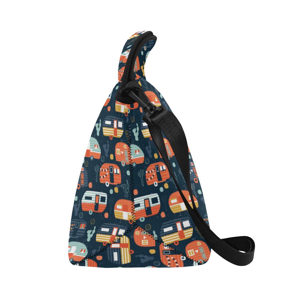 Camper Caravan Print Pattern Neoprene Lunch Bag (Model 1669)(Large)-JTAMIGO.COM