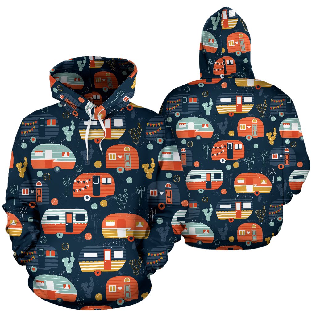 Camper Caravan Print Pattern Pullover Hoodie