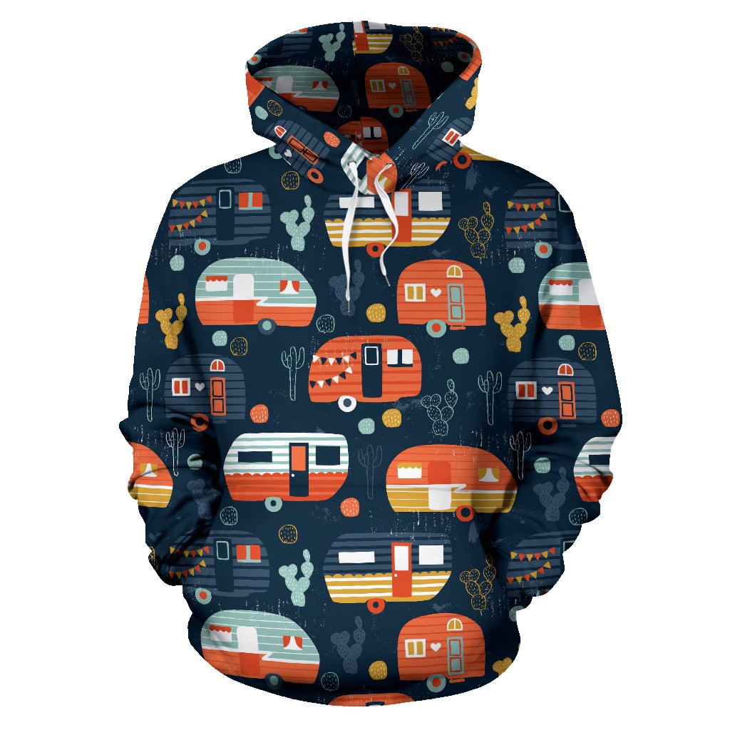 Camper Caravan Print Pattern Pullover Hoodie