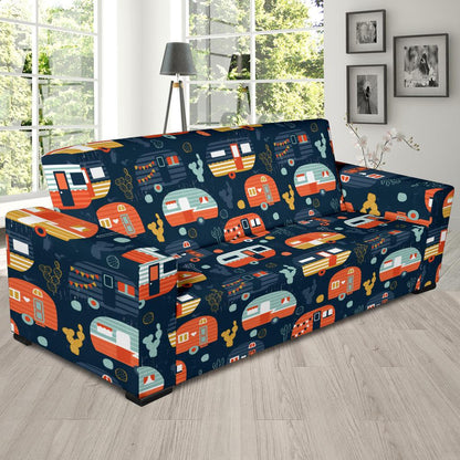 Camper Caravan Print Pattern Sofa Slipcover-JTAMIGO.COM