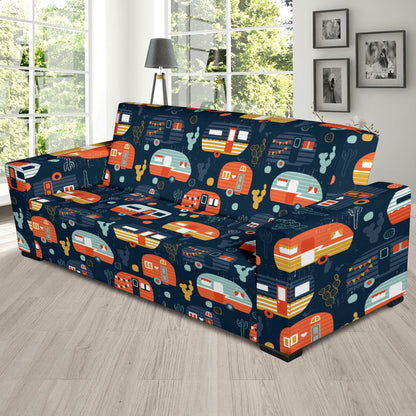 Camper Caravan Print Pattern Sofa Slipcover-JTAMIGO.COM
