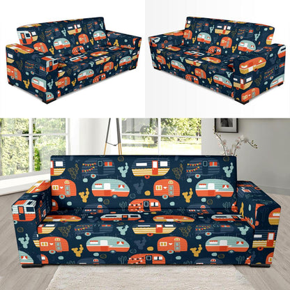 Camper Caravan Print Pattern Sofa Slipcover-JTAMIGO.COM