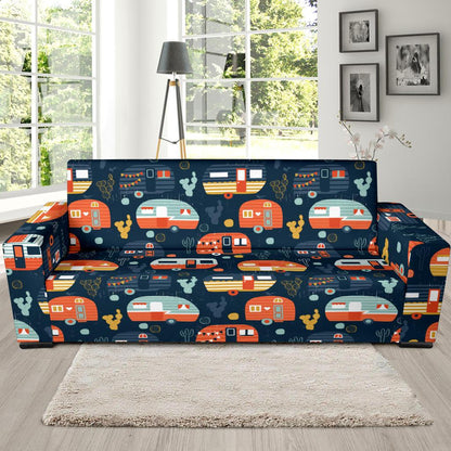 Camper Caravan Print Pattern Sofa Slipcover-JTAMIGO.COM