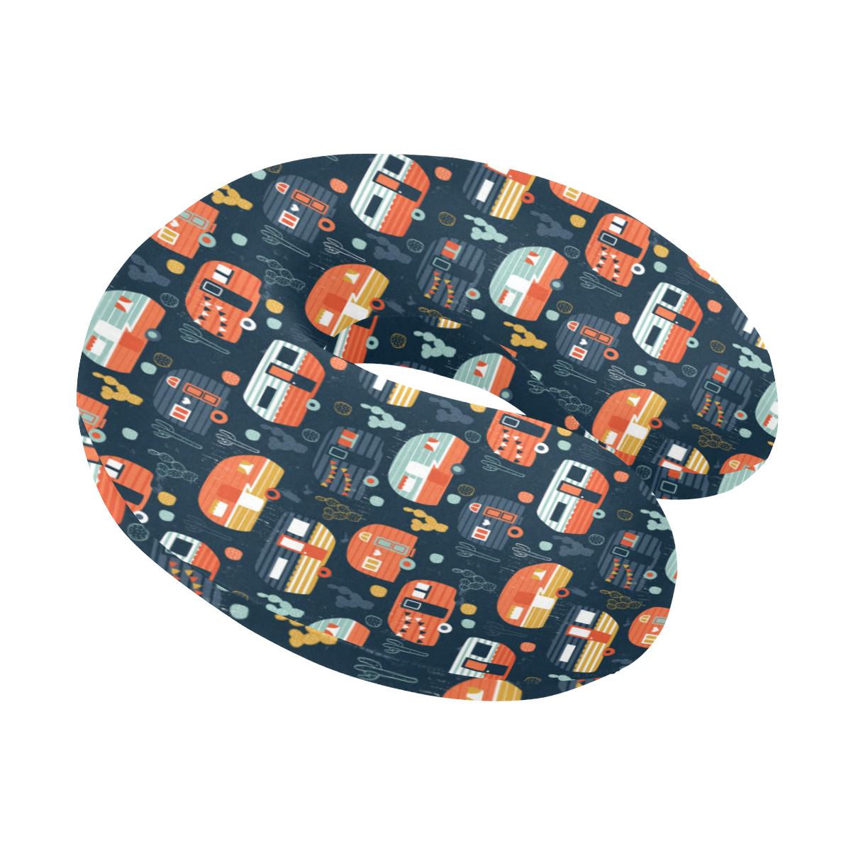 Camper Caravan Print Pattern U-Shaped Travel Neck Pillow-JTAMIGO.COM