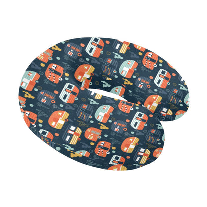 Camper Caravan Print Pattern U-Shaped Travel Neck Pillow-JTAMIGO.COM