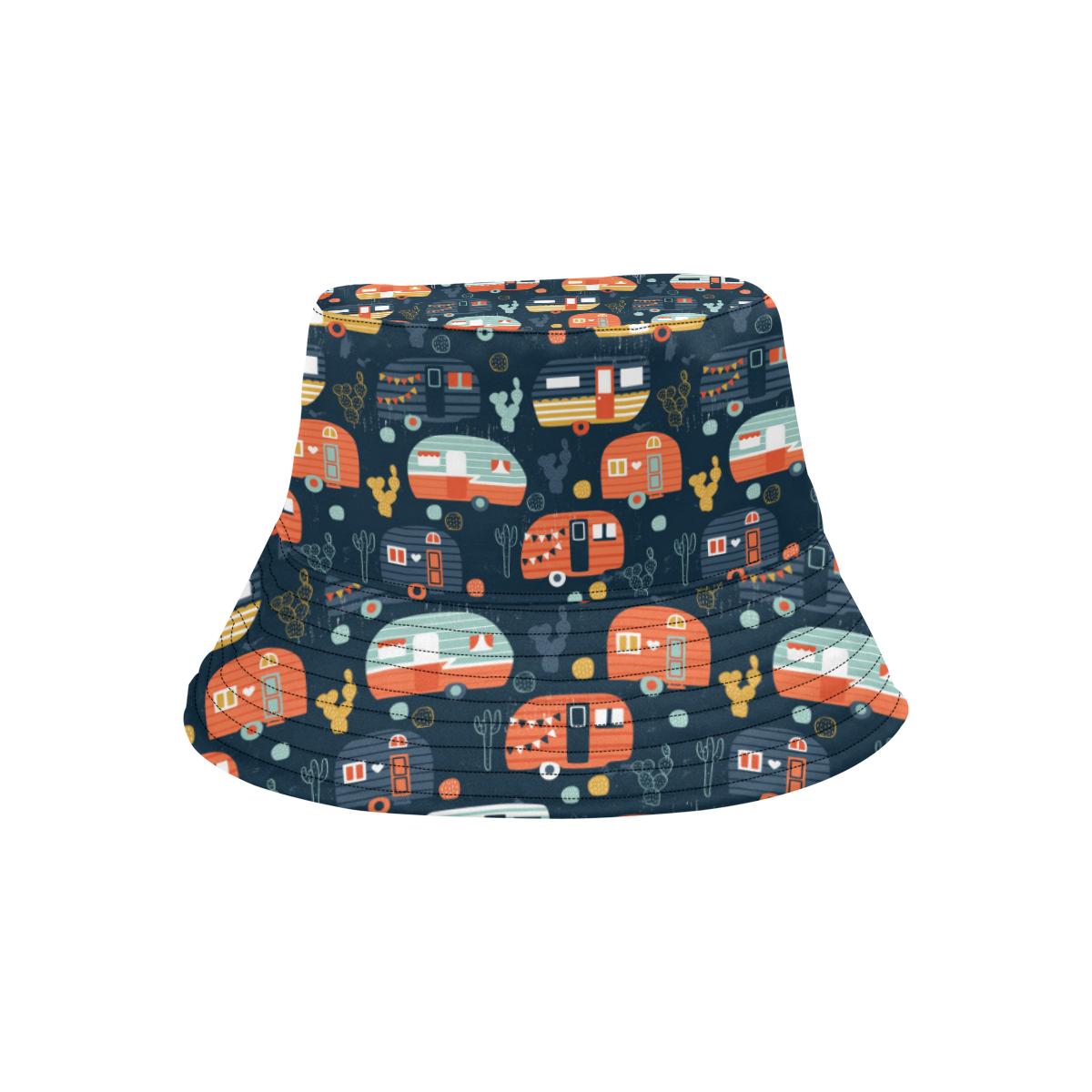 Camper Caravan Print Pattern Unisex Bucket Hat