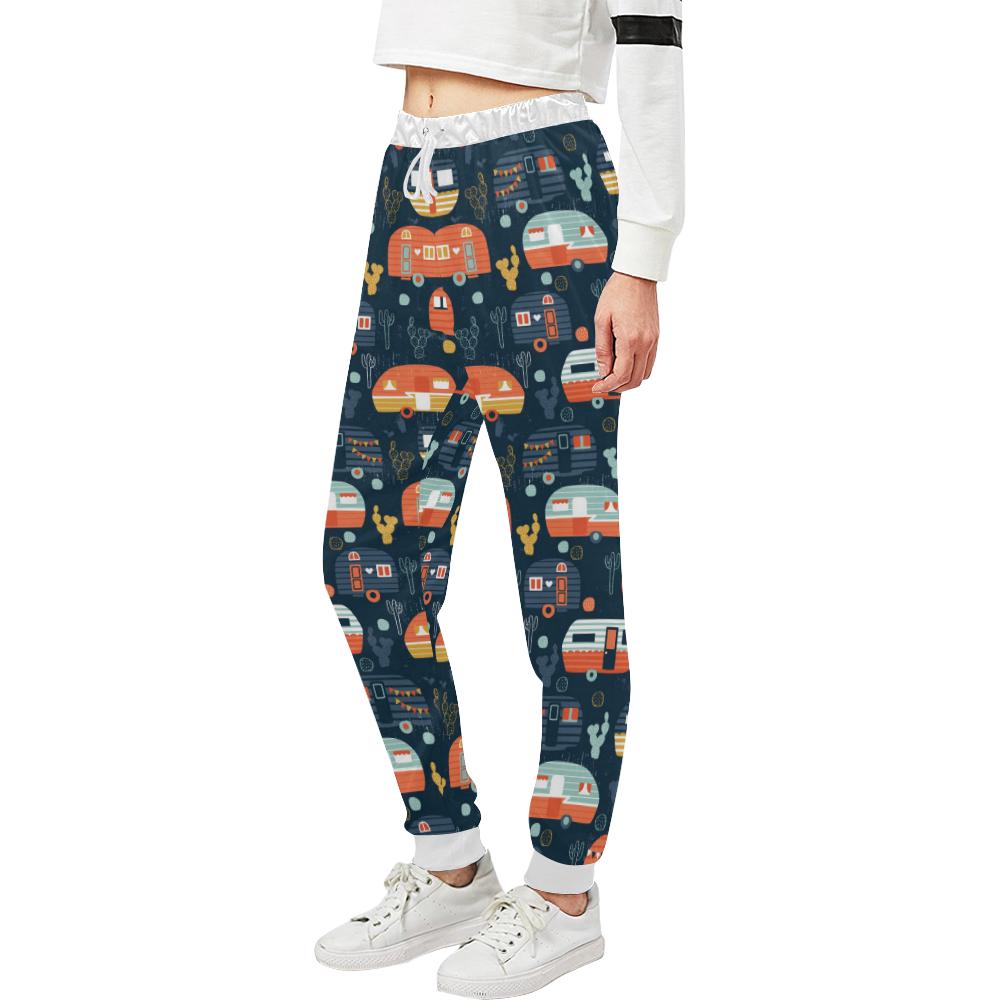 Camper Caravan Print Pattern Unisex Casual Sweatpants (Model L11)-JTAMIGO.COM