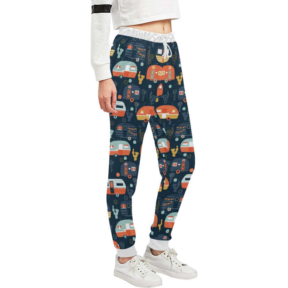 Camper Caravan Print Pattern Unisex Casual Sweatpants (Model L11)-JTAMIGO.COM