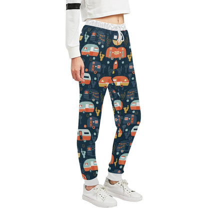 Camper Caravan Print Pattern Unisex Casual Sweatpants (Model L11)-JTAMIGO.COM
