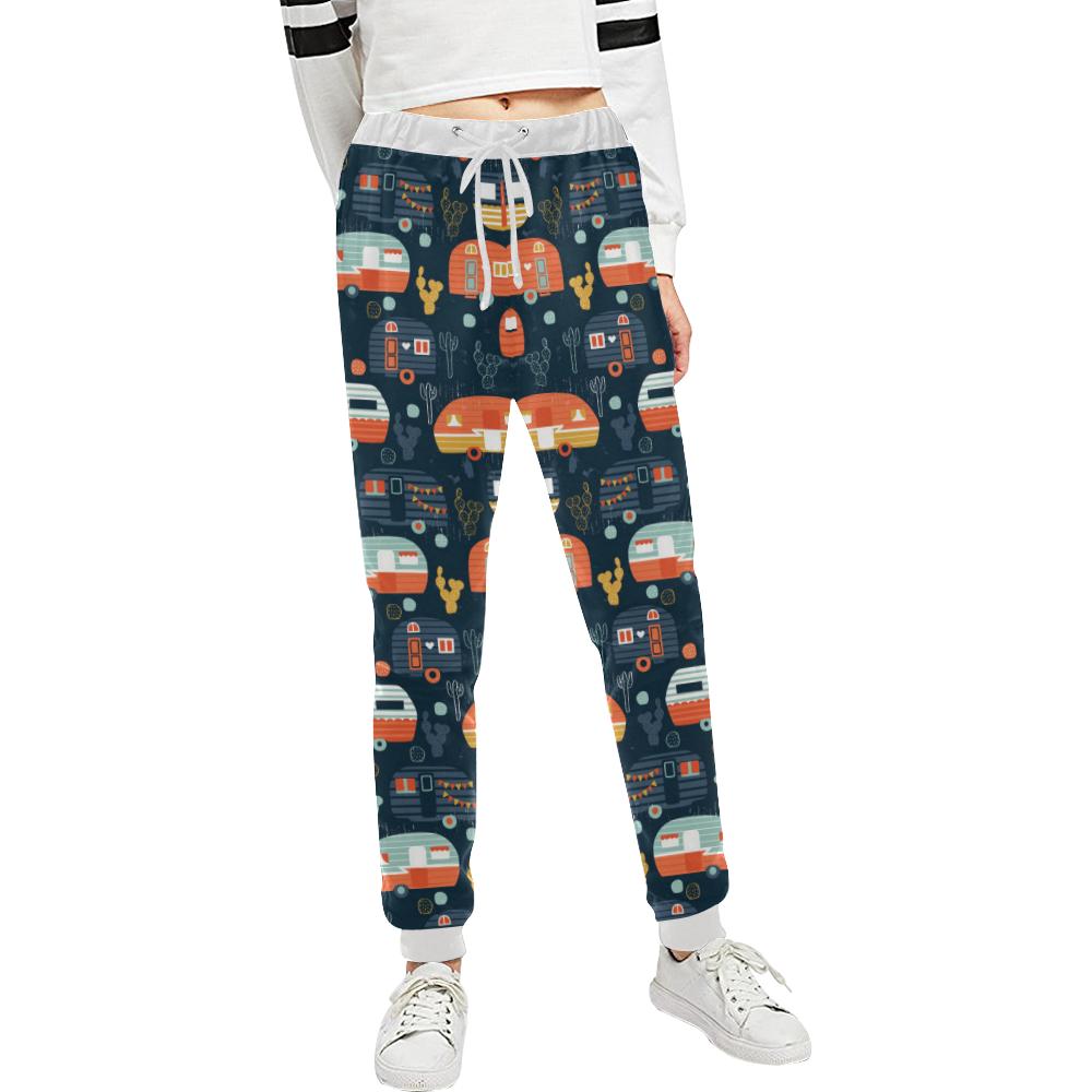 Camper Caravan Print Pattern Unisex Casual Sweatpants (Model L11)-JTAMIGO.COM