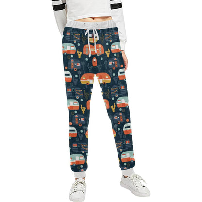 Camper Caravan Print Pattern Unisex Casual Sweatpants (Model L11)-JTAMIGO.COM