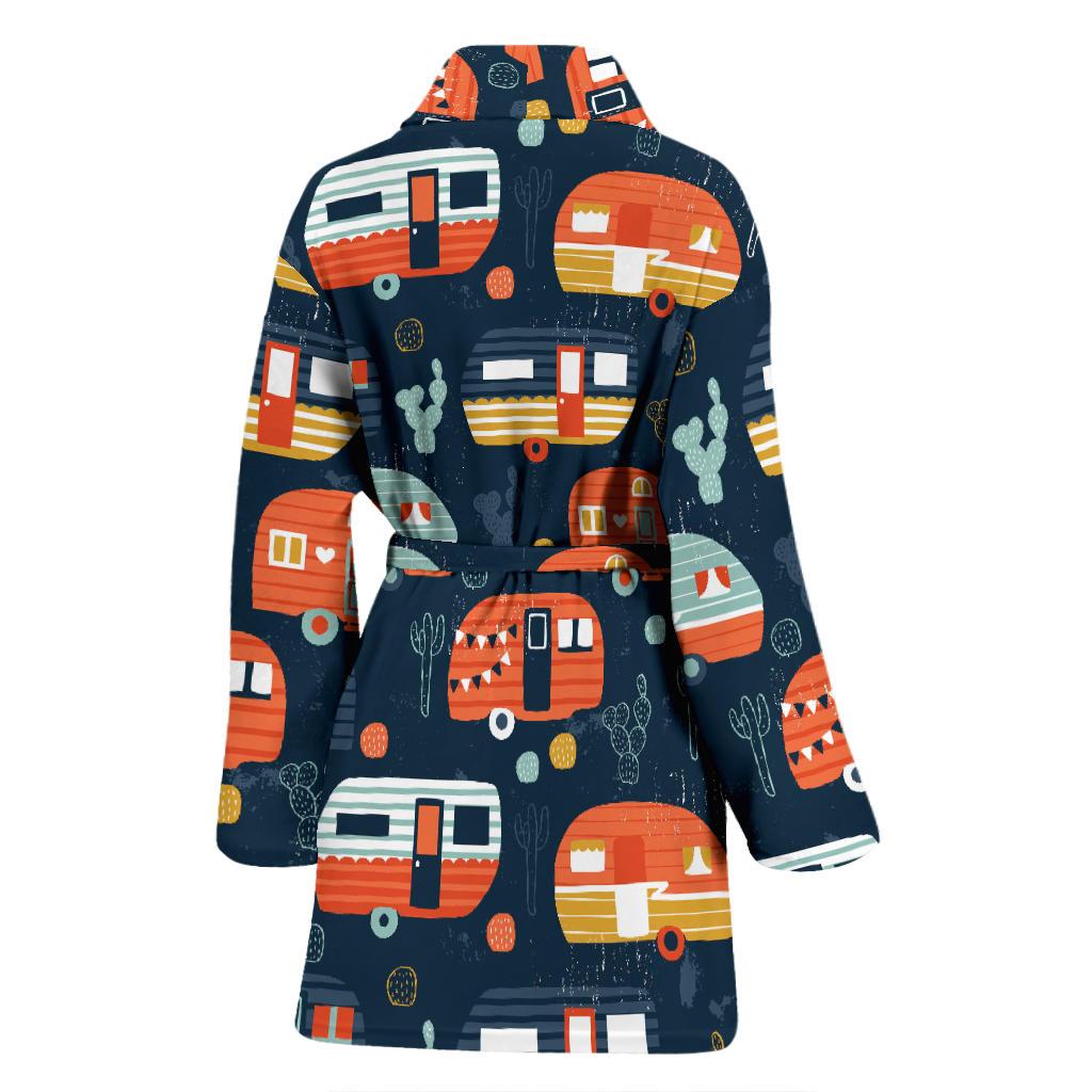 Camper Caravan Print Pattern Women Bath Robe-JTAMIGO.COM