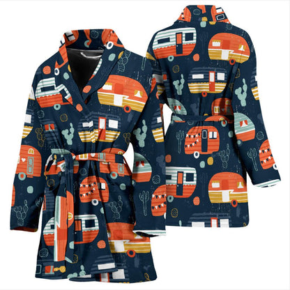 Camper Caravan Print Pattern Women Bath Robe-JTAMIGO.COM