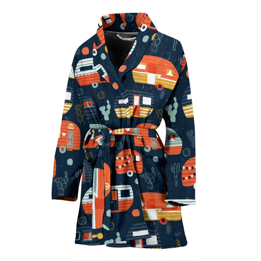 Camper Caravan Print Pattern Women Bath Robe-JTAMIGO.COM