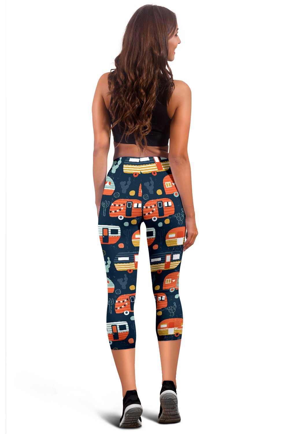 Camper Caravan Print Pattern Women Capris
