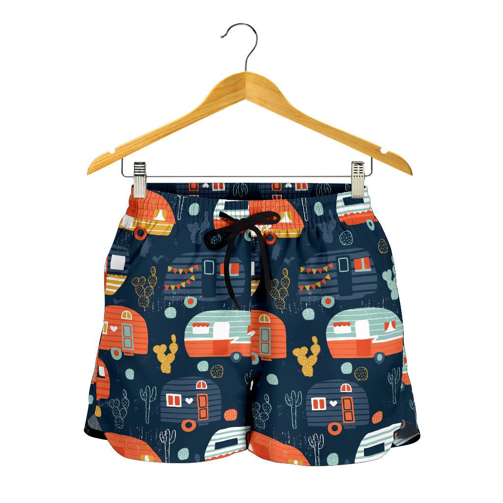 Camper Caravan Print Pattern Women Shorts-JTAMIGO.COM