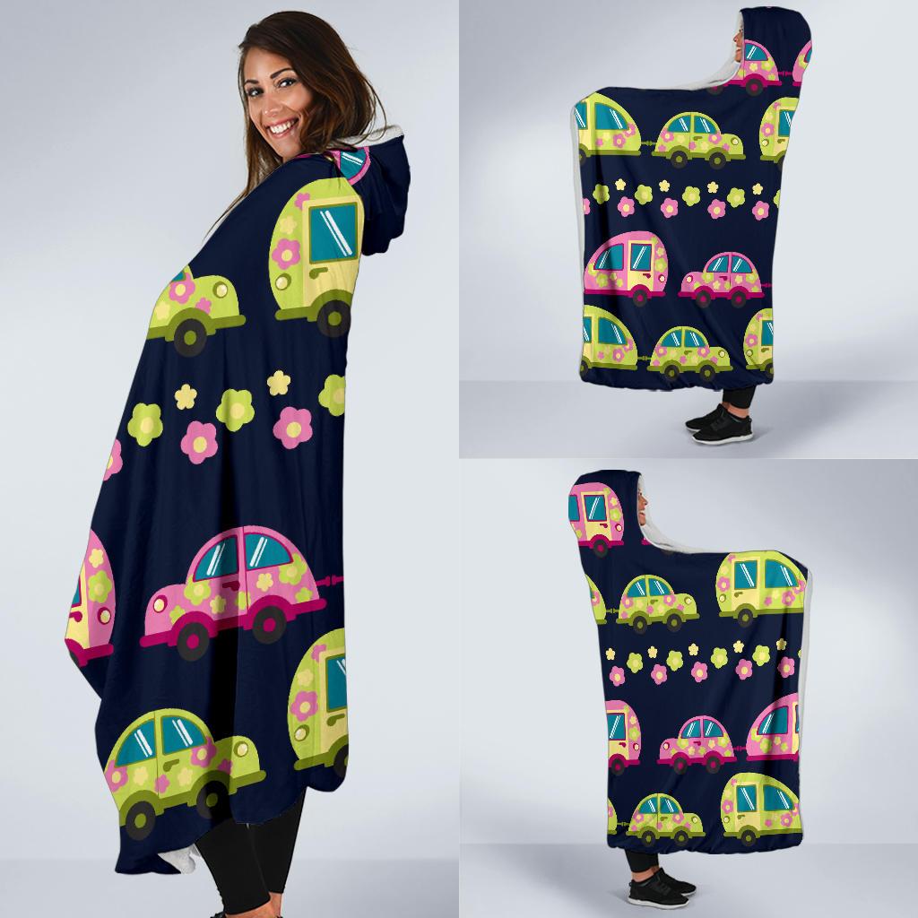 Camper Cute Camping Design No 3 Print Hooded Blanket-JTAMIGO.COM
