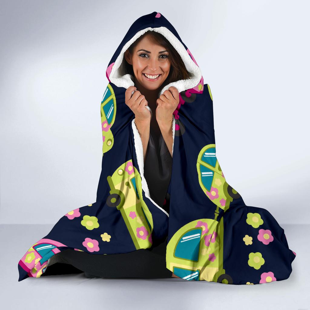 Camper Cute Camping Design No 3 Print Hooded Blanket-JTAMIGO.COM
