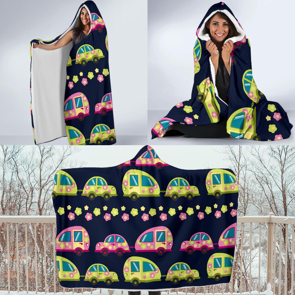 Camper Cute Camping Design No 3 Print Hooded Blanket-JTAMIGO.COM
