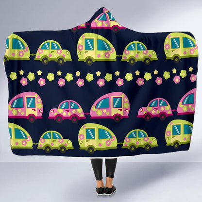 Camper Cute Camping Design No 3 Print Hooded Blanket-JTAMIGO.COM