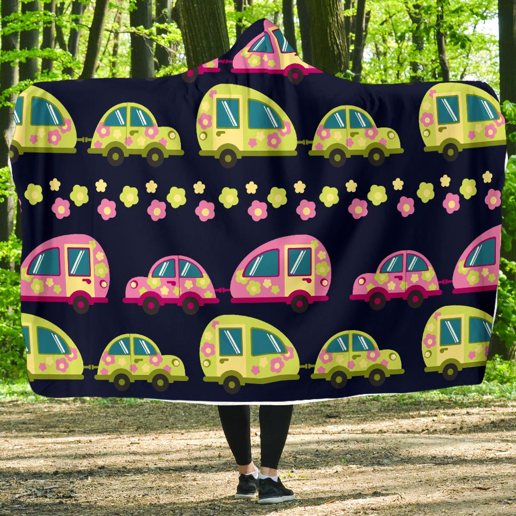 Camper Cute Camping Design No 3 Print Hooded Blanket-JTAMIGO.COM