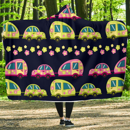 Camper Cute Camping Design No 3 Print Hooded Blanket-JTAMIGO.COM