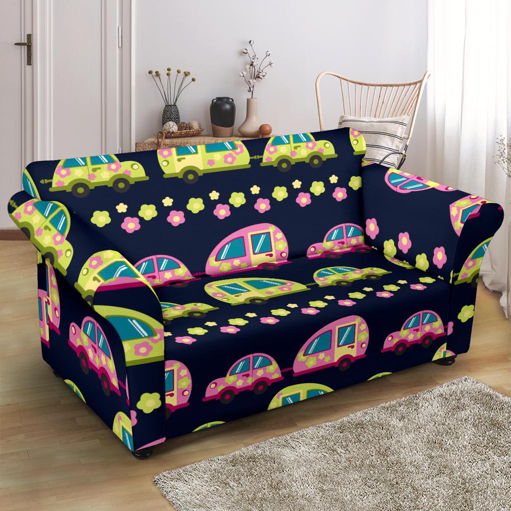 Camper Cute Camping Design No 3 Print Loveseat Slipcover-JTAMIGO.COM