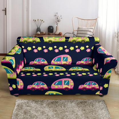 Camper Cute Camping Design No 3 Print Loveseat Slipcover-JTAMIGO.COM