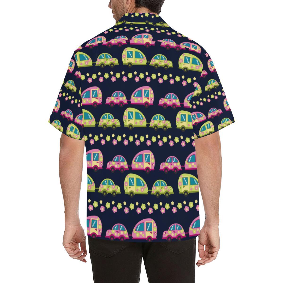 Camper Cute Camping Design No 3 Print Men Aloha Hawaiian Shirt