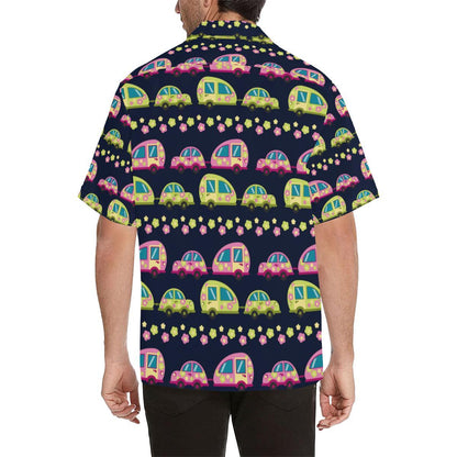 Camper Cute Camping Design No 3 Print Men Aloha Hawaiian Shirt