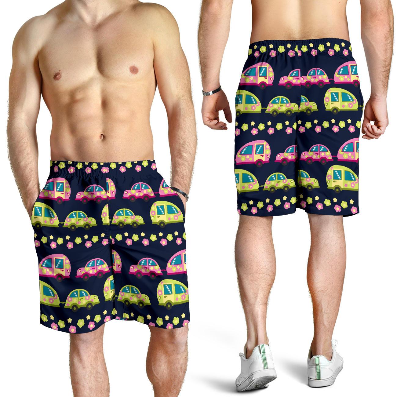 Camper Cute Camping Design No 3 Print Mens Shorts-JTAMIGO.COM