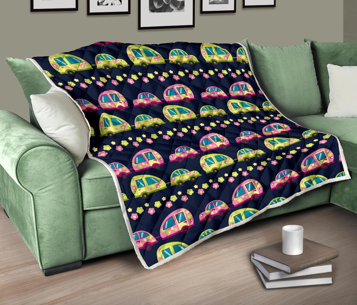 Camper Cute Camping Design No 3 Print Premium Quilt-JTAMIGO.COM