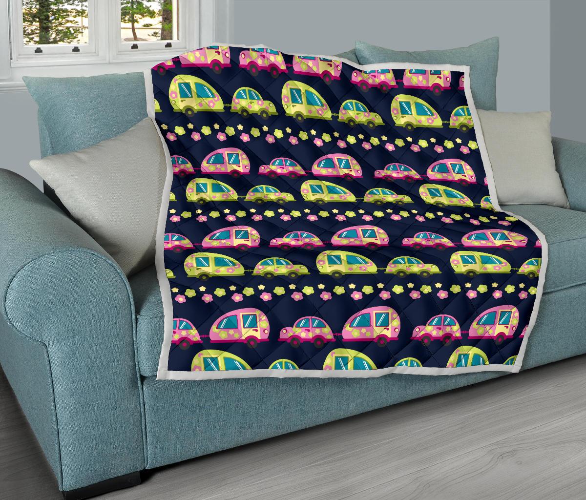 Camper Cute Camping Design No 3 Print Premium Quilt-JTAMIGO.COM