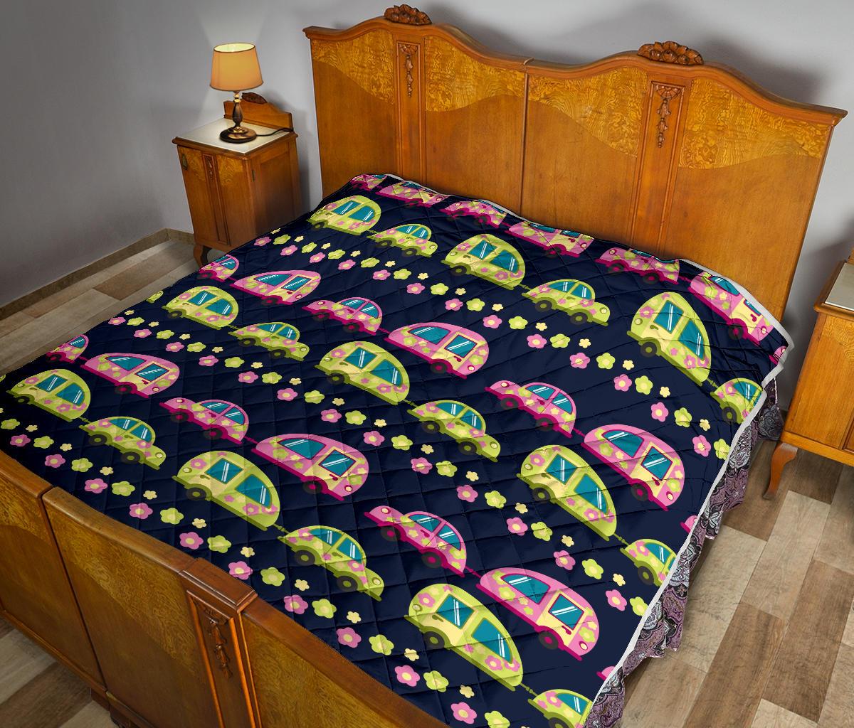 Camper Cute Camping Design No 3 Print Premium Quilt-JTAMIGO.COM