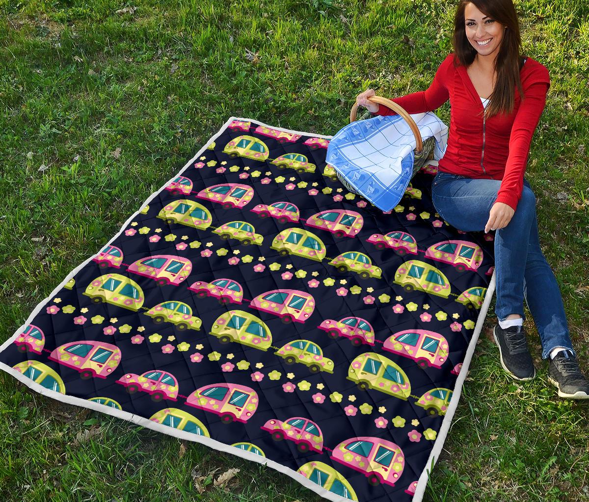 Camper Cute Camping Design No 3 Print Premium Quilt-JTAMIGO.COM