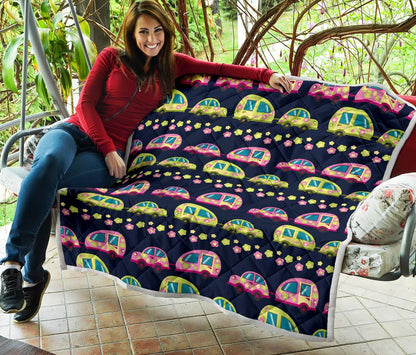 Camper Cute Camping Design No 3 Print Premium Quilt-JTAMIGO.COM