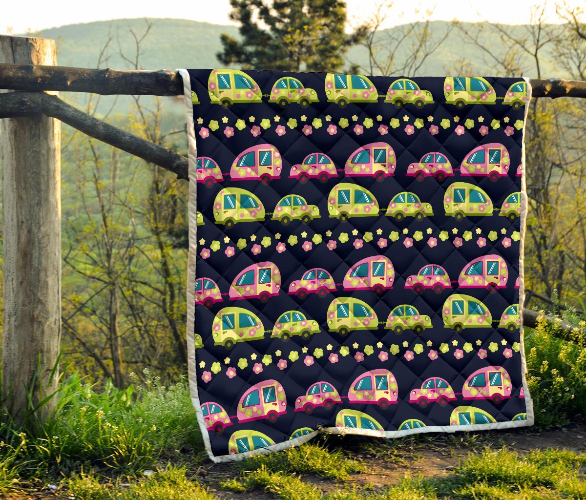 Camper Cute Camping Design No 3 Print Premium Quilt-JTAMIGO.COM