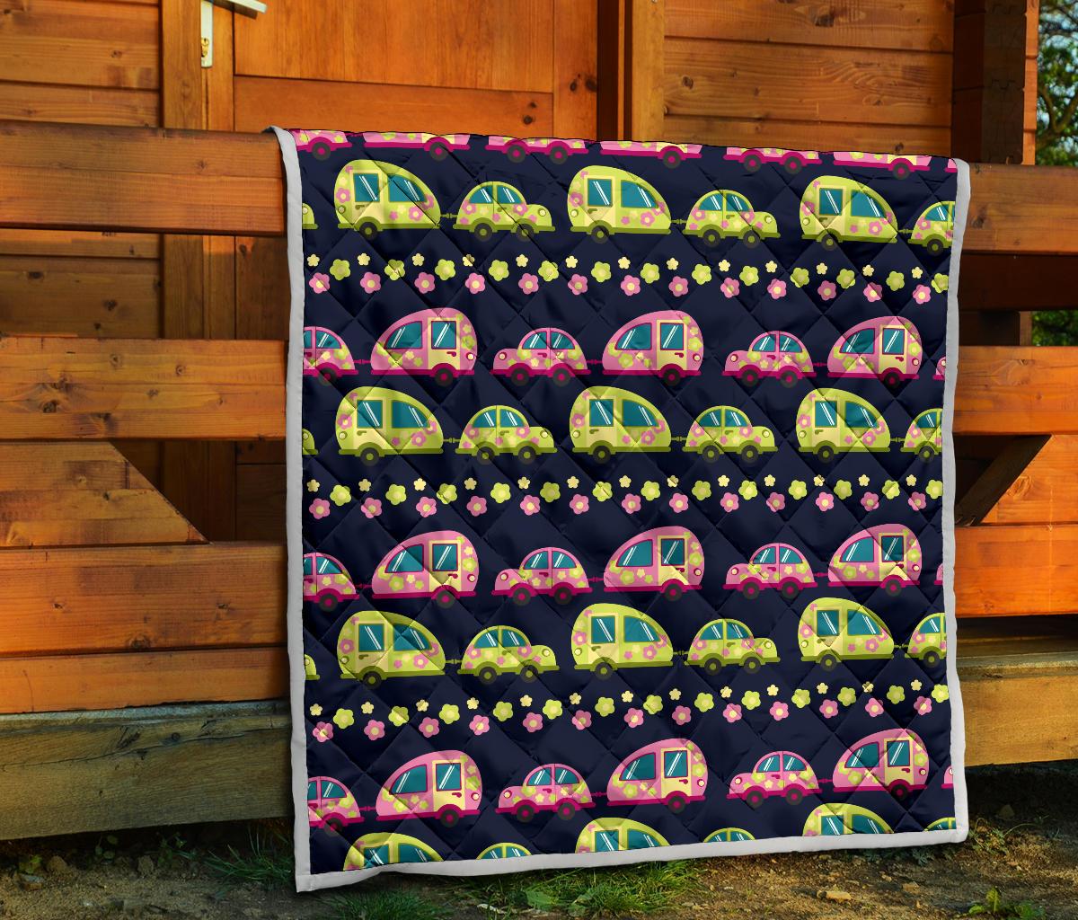 Camper Cute Camping Design No 3 Print Premium Quilt-JTAMIGO.COM