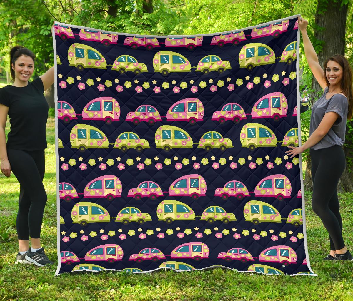 Camper Cute Camping Design No 3 Print Premium Quilt-JTAMIGO.COM