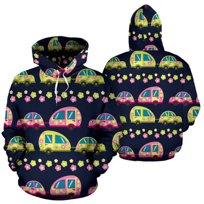 Camper Cute Camping Design No 3 Print Pullover Hoodie