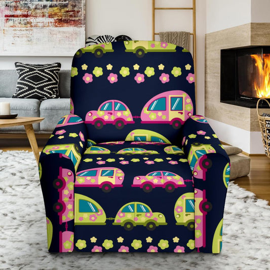Camper Cute Camping Design No 3 Print Single Sofa Slipcover -JTAMIGO.COM