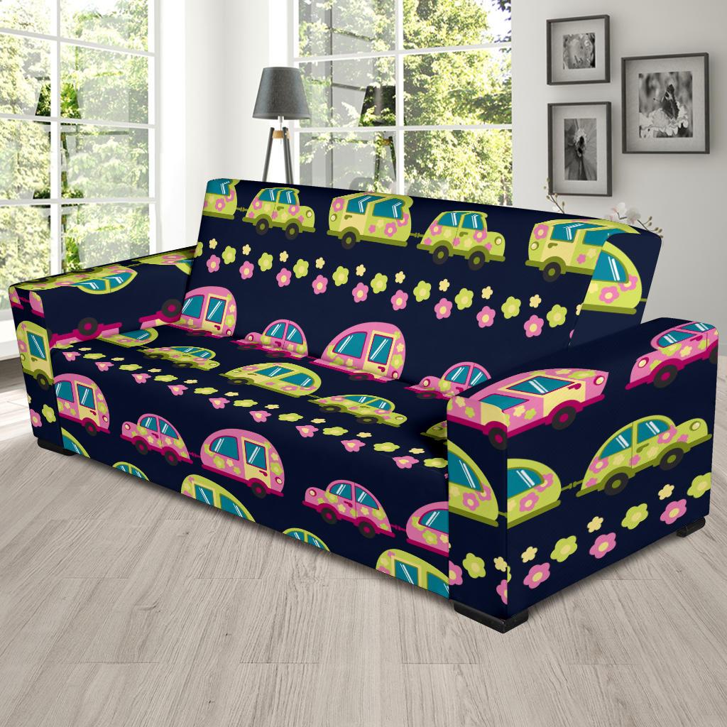 Camper Cute Camping Design No 3 Print Sofa Slipcover-JTAMIGO.COM